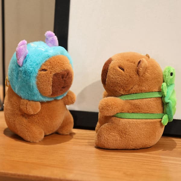2026 Capybara Plysch Nyckelring 12cm Söt Djurdocka Hänge Presentidé - blå hatt blue hat