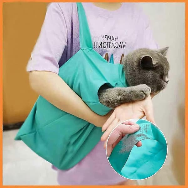 Adjustable Breathable Cat Bag for Grooming, Pet Carrier for Nail Clipping [DB]