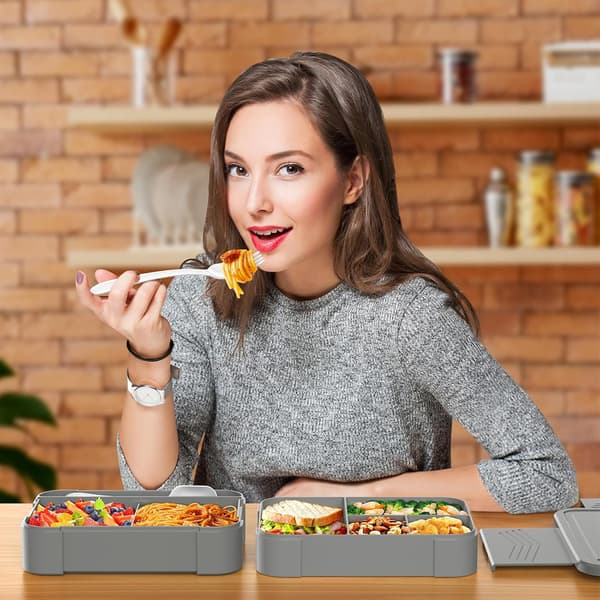Bento madkasse til børn, stabelbare Bento madbeholdere til voksne, til børn tilbage til skolen, måltider og snacks til på farten