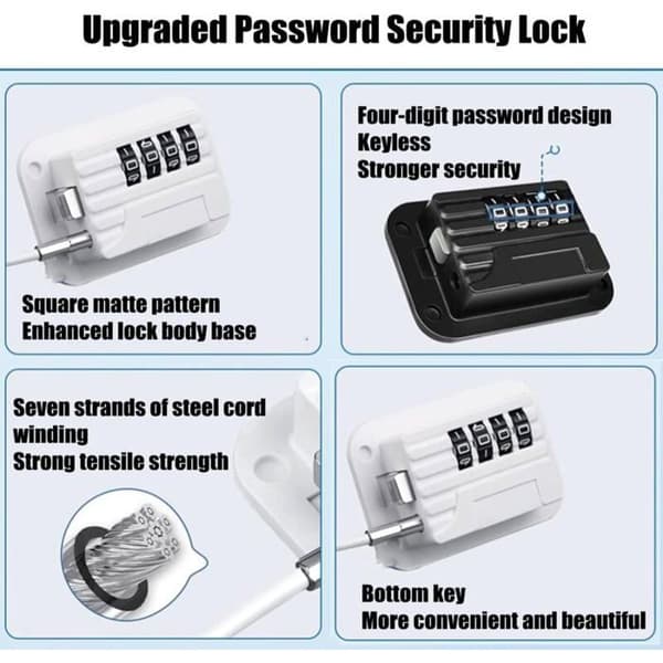 2-pack Combination Lock for Refrigerator/Cabinet/Wardrobe/Freezer, Self-Adhesive, Child Safety (White)