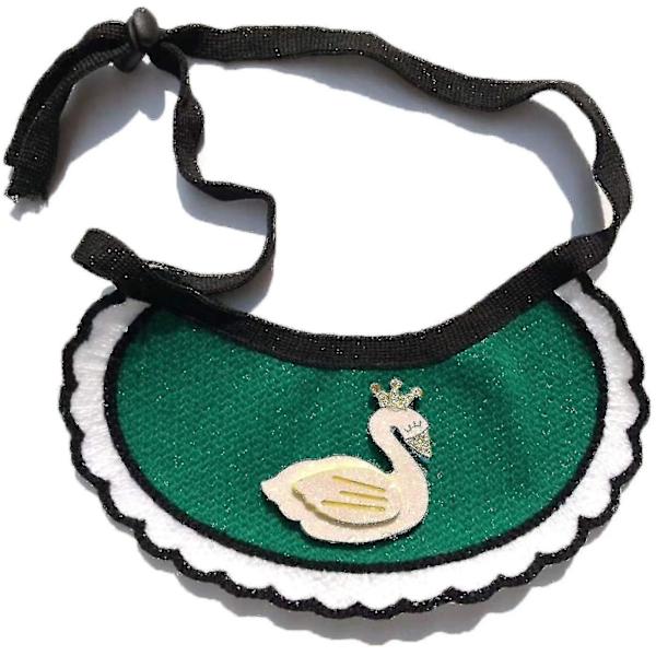 Hundesaliv-håndkle for katter og hunder, juletilbehør, skjerf for hunder og katter, trekantbandana, gås + klips (tilfeldig farge), S