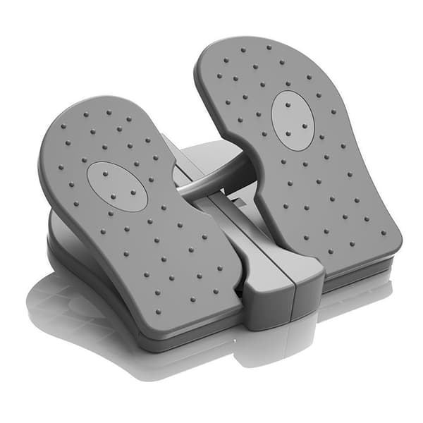 Reinforced Nylon Mini Stepper Machine Silent Foldable Under Desk Leg Exerciser Gray Free Size