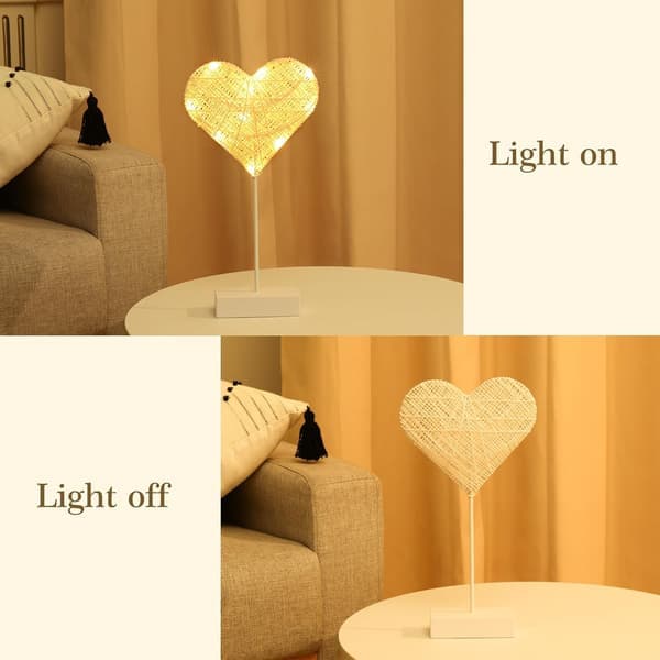 Heart-shaped Decorative Table Lamp, LED String Night Light for Bedroom Use, Battery-Powered Desk Lamp for Valentine's Day. [Ho]