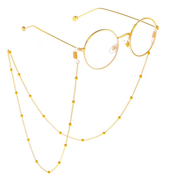 Brillekjede, Brillestropp For Dame Solbriller - Gull Brillekjede, Brilleholdere rundt halsen（3stk）