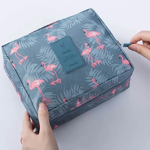 Vanntett oppbevaringsveske for kosmetikk, flamingo