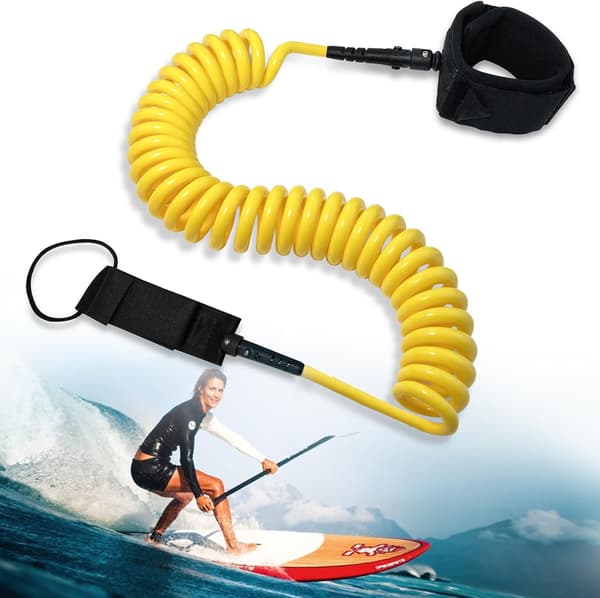 3 m Surf Leash, 7 mm Sup Ankel Gul Leash, Fodline til Paddle