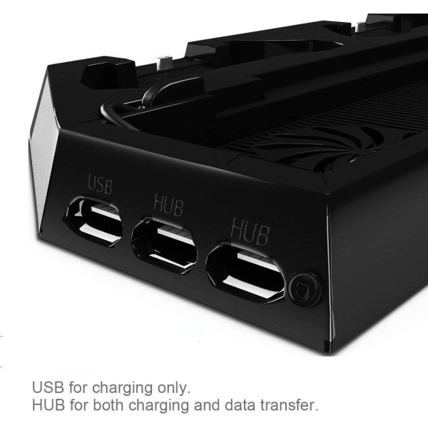 PS4 blæserkøler, lodret stativ til PS4, blæser med 3 USB-hub-opladerporte