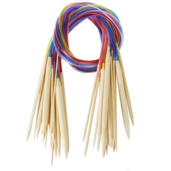 Rundpinde - Uspecificeret - 80 cm - 18 Størrelser - Bambus - Farvede Slanger
