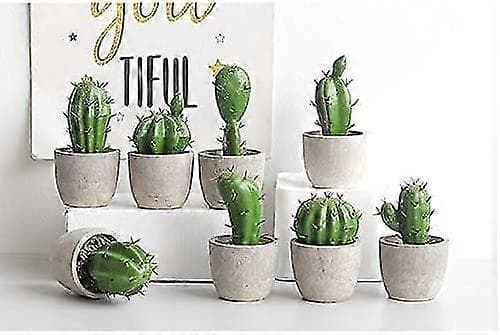 Artificial Succulents Cacti with Pots Artificial Plants Potted Mini Artificial Plant (ShiKai)