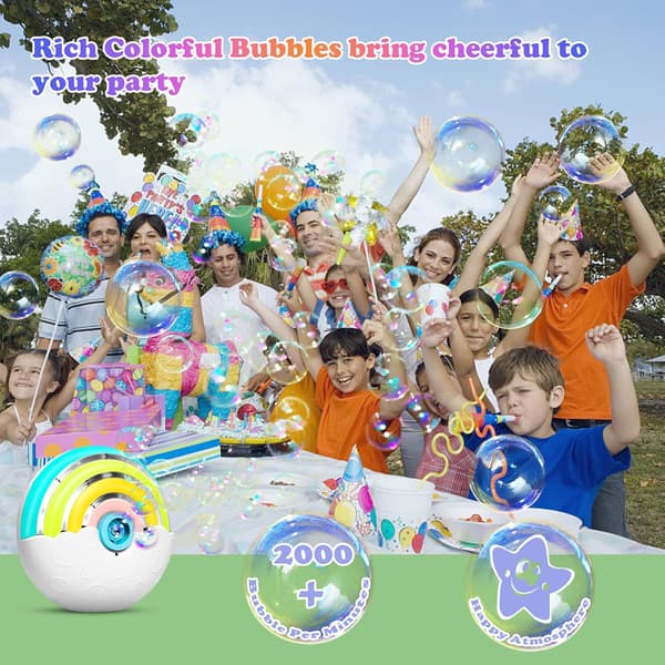 Bubble Machine, Automatisk Bubbelmaskin Min Tyst Design 2 Bubbellösningar Ingår