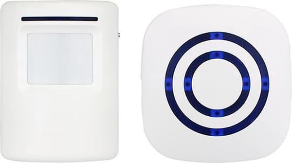 Wireless Doorbell Entry Alarm 2 Transmitters 1 Receiver Motion Detector White White 2 White 2