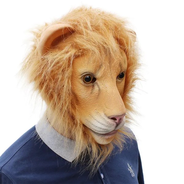 Lateksieläinpäänaamio Halloween-asuun Cosplay Realistinen Uutuus Halloween King Lion -eläinpäänaamio uudenvuoteen