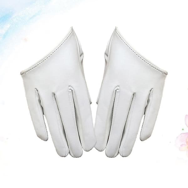 1 par PU-handskar Dam Bankett Handskar Halv Palm Handskar Fingerhandskar