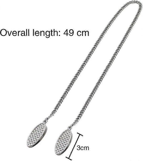 Servietklemme Servietholder Til Nakken Servietkæde Med Klemme Sølv Servietkæde Rustfrit Stål - 2 Dele Længde Ca. 49cm
