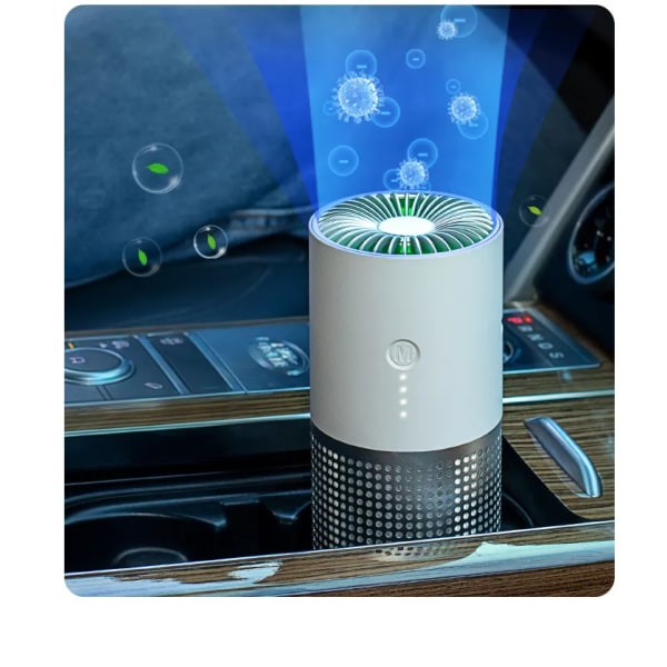 Mini bærbar luftrenser - Trådløst filter renser luft og fjerner støv, lukt og allergener nær deg - biler, skole og