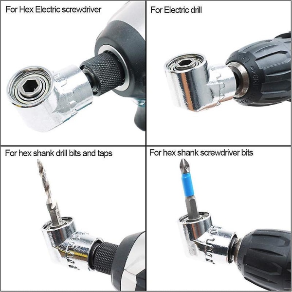 1/4 tommers sekskantbit 105 graders vinkelskrutrekker sokkelholderadapter