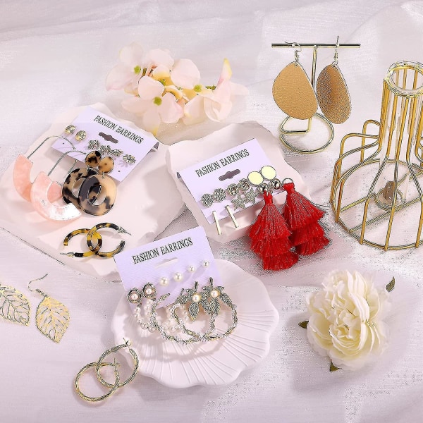 Ørestikker Sæt Til Kvinder Piger, 61 Par Mode Tassel Ørestikker Akryl Hoop Stud Drop Dangle Ørestikker Til Fødselsdagsfest Gave, Assorterede Stilarter Og Farver