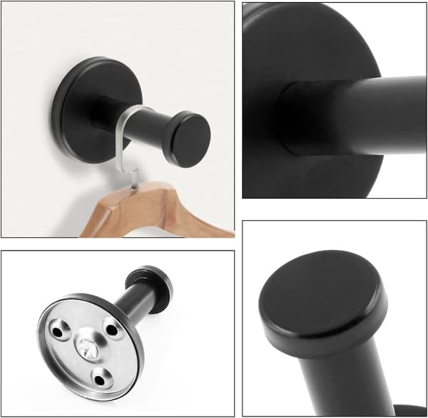 2 kpl kylpyhuoneen pyyhekoukut 2 kpl musta musta 2 tuumaa Black, 2 Inch