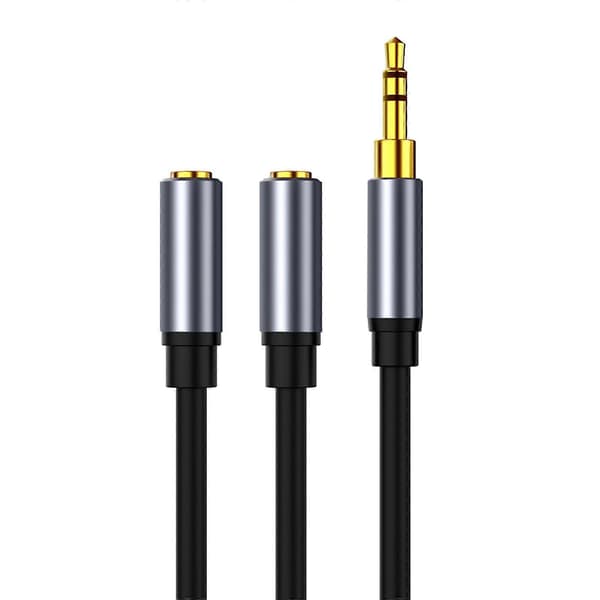 3,5 mm hun til 2 dobbelte 3,5 mm han AUX lydsplitterkabel headset til PC