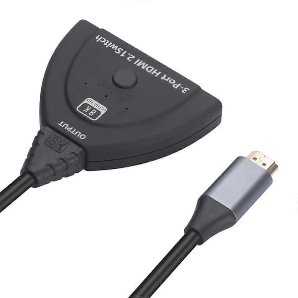 8K HD Multimedia Interface Switch 3 i 1 Ut 60Hz HDR 10 HDCP 2.3 HDMI 2.1 Splitter til Gaming