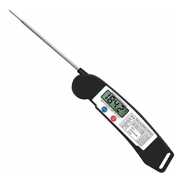 Hopfällbar - Digital LCD-mattermometer Kökstemperatursensor för vin, mat, kött, biff, kalkon, grill, Yerba Mate, mjölk, socker och mer.