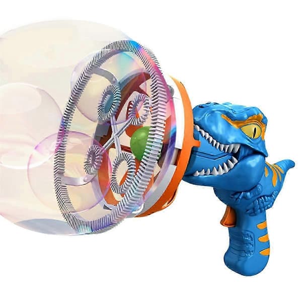Electric Dinosaur Bubble Gun with Handheld Fan for Pool Play