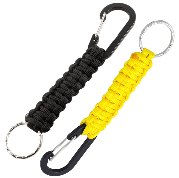 Nøkkelring paracord utendørs camping med karabinkrok 2 stykker