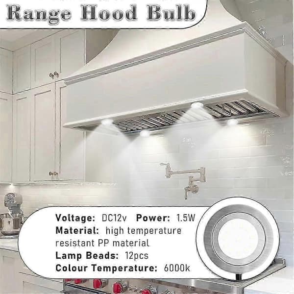 2-pack 1.5W Range Hood Lights, 12VDC Range Hood Bulbs, Kitchen Light Replacement 20W Halogen Bulbs