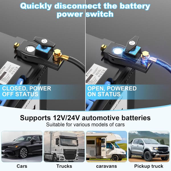 Batteriafbryder, kraftig batteriafbryder, generel højstrøms hovedbatteriafbryder, batteridræber