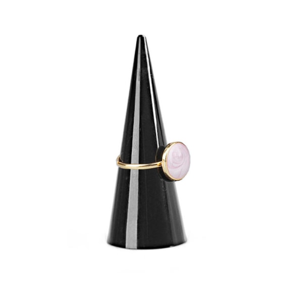 5 Pakke Kegleformet Akryl Solid Ring Display til Smykkeudstilling Display Stativ (Sort)