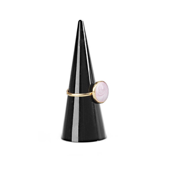 5-paknings kjegleformet akryl solid ringskjerm for smykkeutstillingsmonteringsstativ (svart)