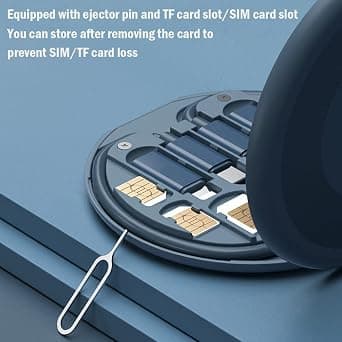 USB (Blå) Adapterkit Kabelkort, Multi-Typ Laddningskabel Väska