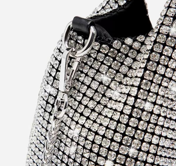 Dam Aftonväskor Strass Handväska Glittrig Crossbody Väska Bröllop Balväska
