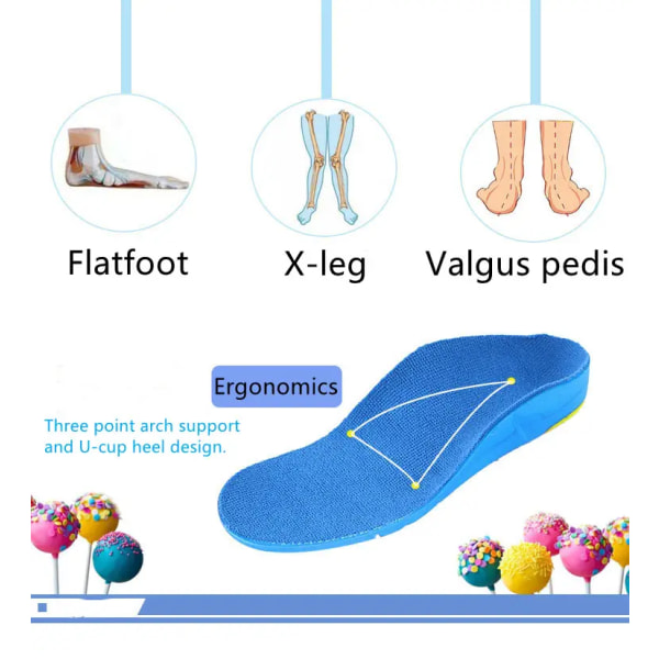 Ortotiske buestøtteskoinnlegg Innleggssåler for flate føtter, fotsmerter, plantar fasciitt, ​​innleggssåler for menn og kvinner