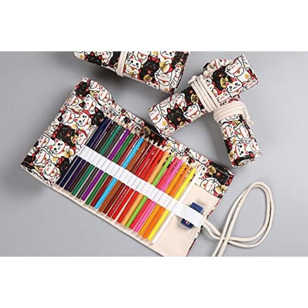 Rullbart pennfodral för 36 färgpennor Canvas Organizer Väskor