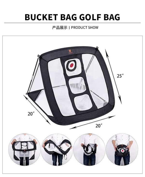 Golf Chipping Net, Stærkt Stabilt Pop Up X-format Golfnet til Indendørs/Udendørs/Baghave Nøjagtighed og Svingtræning