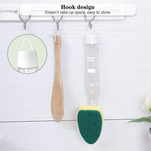 Heavy Duty Dish Scrubber with Handle, Dish Brush with Handle, Non-Scratch and Reusable Sink Scrubber (9 Pcs)