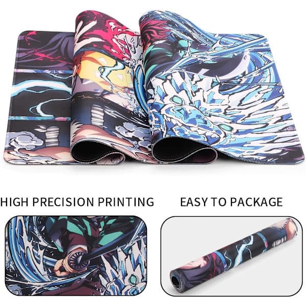 Anime Musematte, 900 x 400 mm Stor Gamingmusematte, Spillbordmatte, Forlenget Musematte, Personlig Design (UK03 Cut)