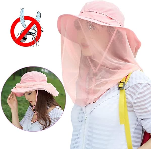 Mosquito Net Hat, Safari Sun Hat with Veil Net Protection against Insects