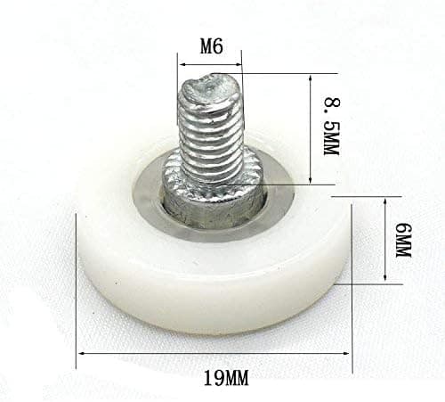 Nylon bærehjul (diameter 19mm) bærehjul med skrue sm