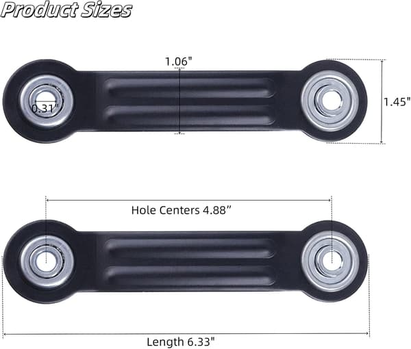Gliderlagerarmbrakett 6 stk Black L 6.33" x 4.88" Centers
