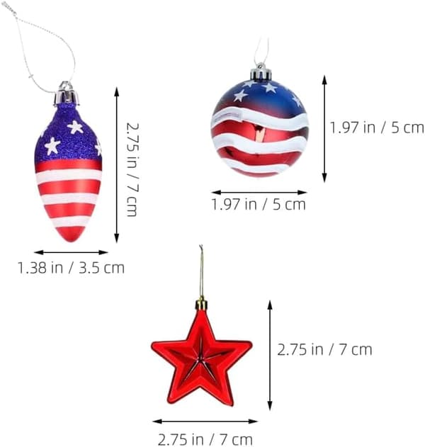 12 st patriotiska prydnader 12 st 5 cm