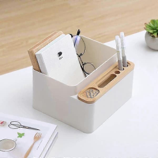 Desktop Storage Box Pen Holder Makeup Brush Organizer for Office Supplies, Dressing Table, Home