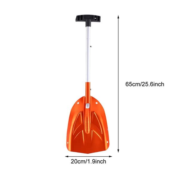 Orange Snöskyffel, Hopfällbar Skyffel i Aluminiumlegering, Isskrapa för Utomhusbruk, för Vinterbilsverktyg