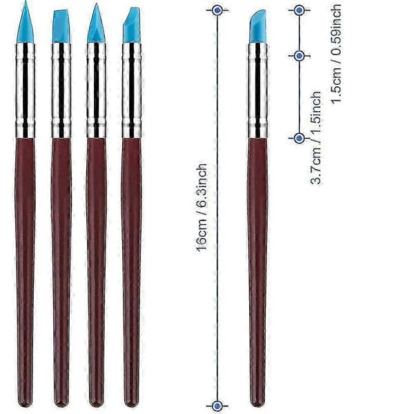 10x Silicone Rubber Clay Sculpting Tools - Silicone Rubber Brush and Modeling Ballpoint Tools for Ceramic Crafts