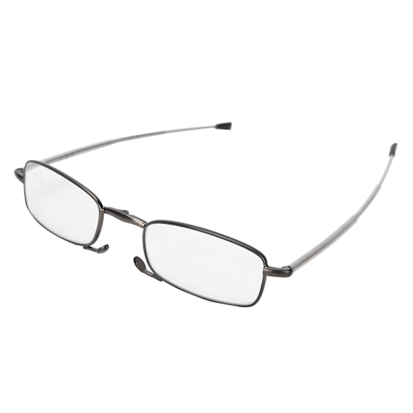 Foldbare briller unisex mænd kvinder rustfrit stål ældre skridsikre læsebriller (+300 grå)