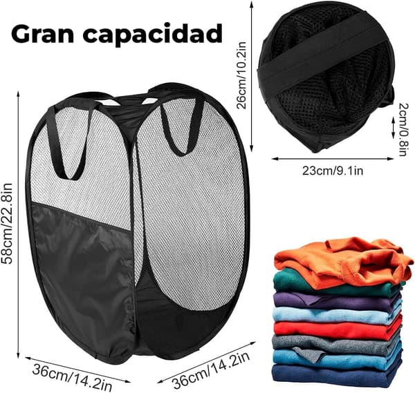Fabric Laundry Basket (75L) features a handle for easy transport. It has a simple design and an ideal aesthetic to fit any bathroom.