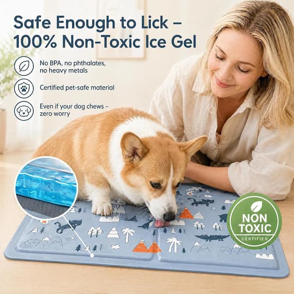 Kølemåtte til hunde og katte, lavet af issilke, perfekt til kæledyr om sommeren (40 × 50 / Grå)