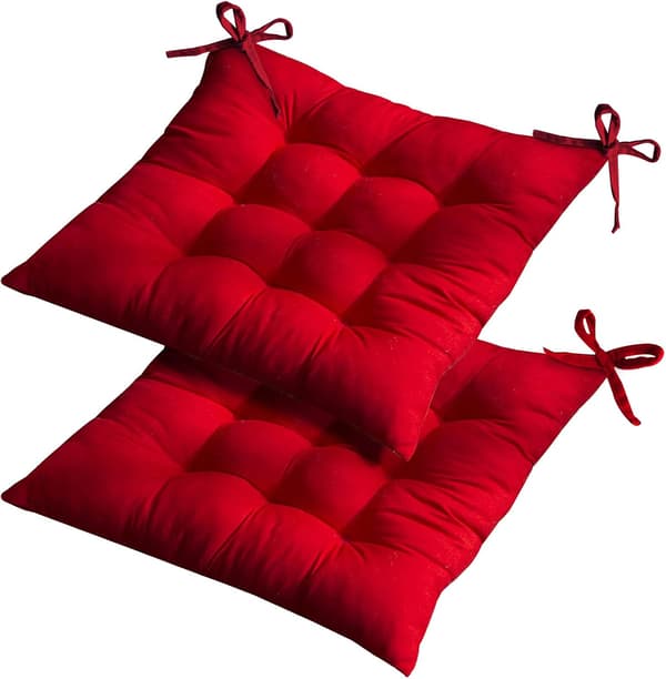 Ruokapöydän tuolin pehmusteet, 2 kpl 40×40CM Punainen Paksu