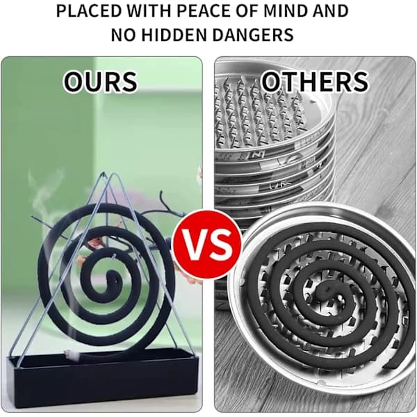 2 Pieces Black Metal Mosquito Coil Holders - Creative Triangular Outdoor Mosquito Coil Incense Spiral